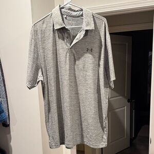 Under Armour Men's Heathered Gray Polo Shirt